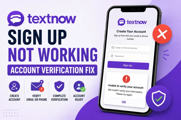 TextNow Sign Up Not Working — Account Verification Fix 1 TextNow Sign Up Not Working — Account Verification Fix
