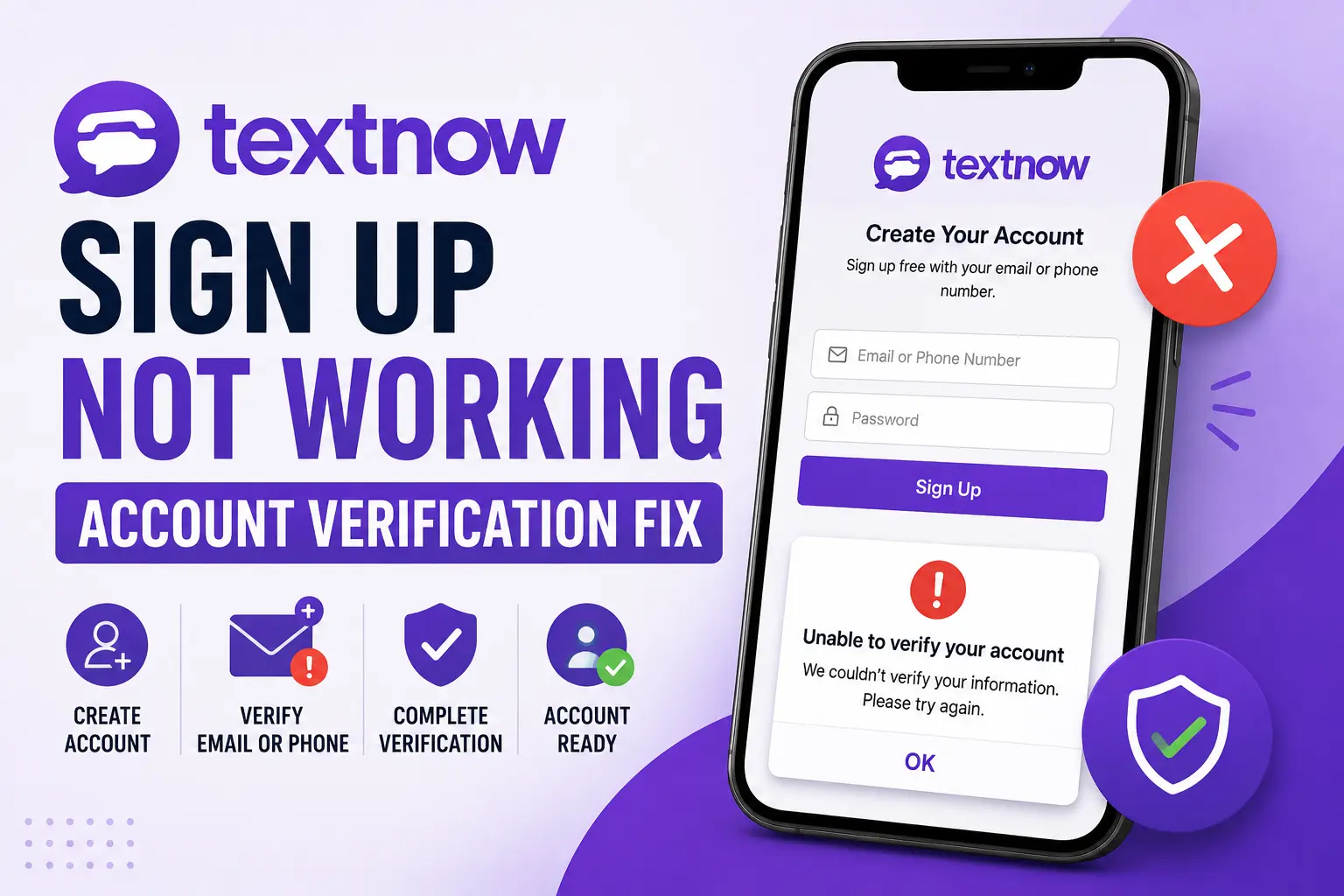 TextNow Sign Up Not Working — Account Verification Fix 1 TextNow Sign Up Not Working — Account Verification